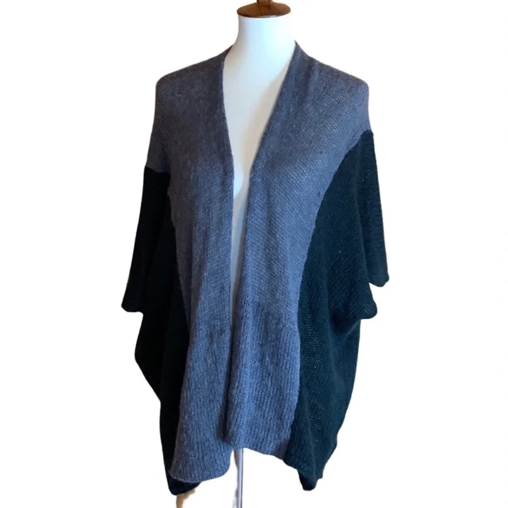 Wooden Ships Hailey Cardi Gunmetal gray and black Medium / Large New